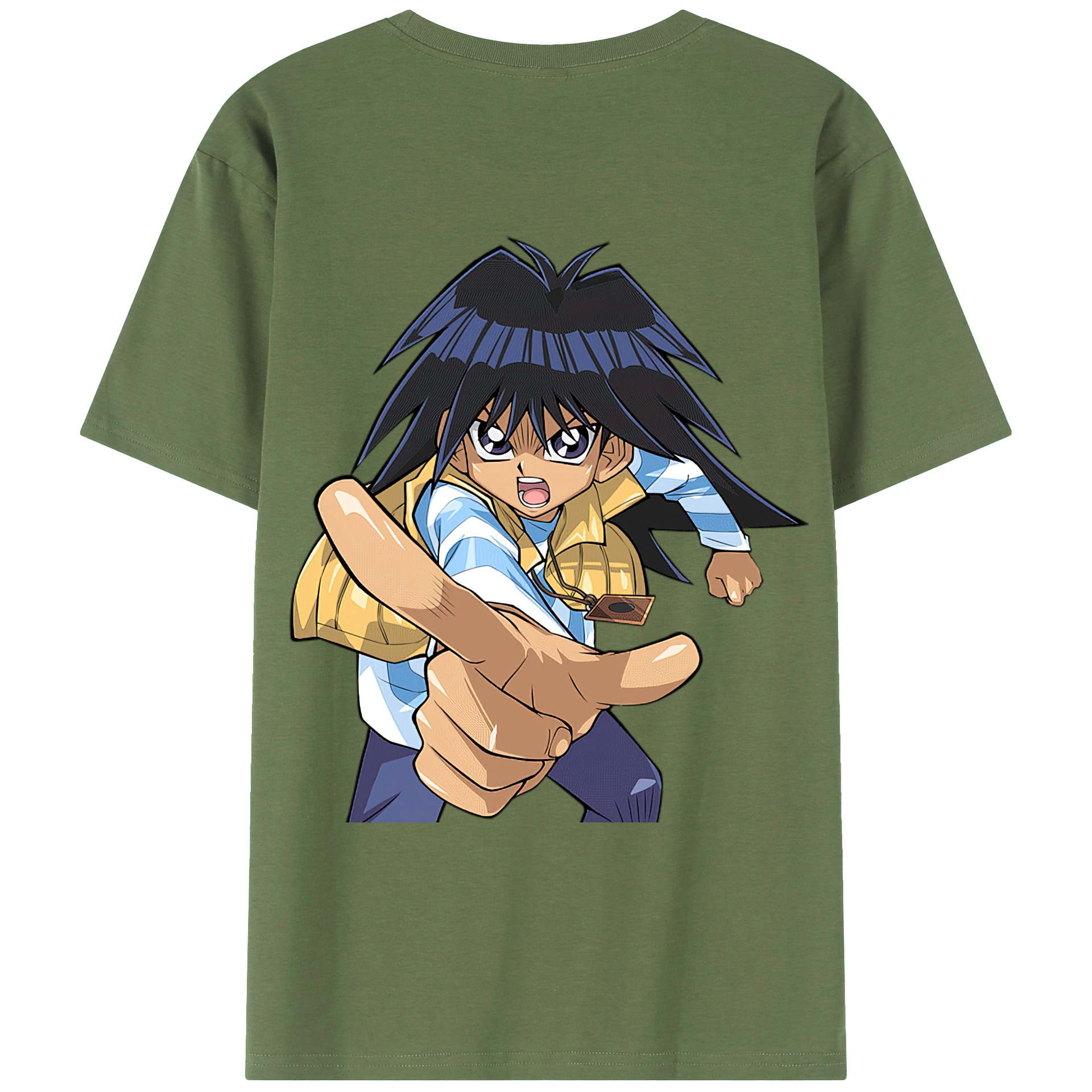 （画像用） 遊☆戯☆王 Yu-Gi-Oh! 綿100％ メンズ半袖Tシャツ（バックプリント） 通気性